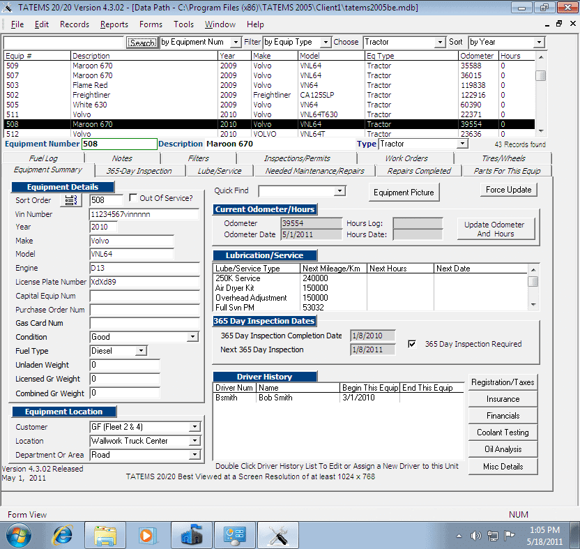 Vehicle Fleet Maintenance Program