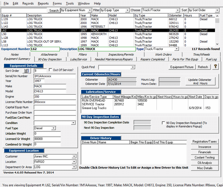 Click to view TATEMS Fleet Maintenance Software 4.3.03 screenshot