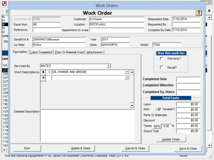 TATEMS Fleet Maintenance Software For Trucks, Trailers And Equipment